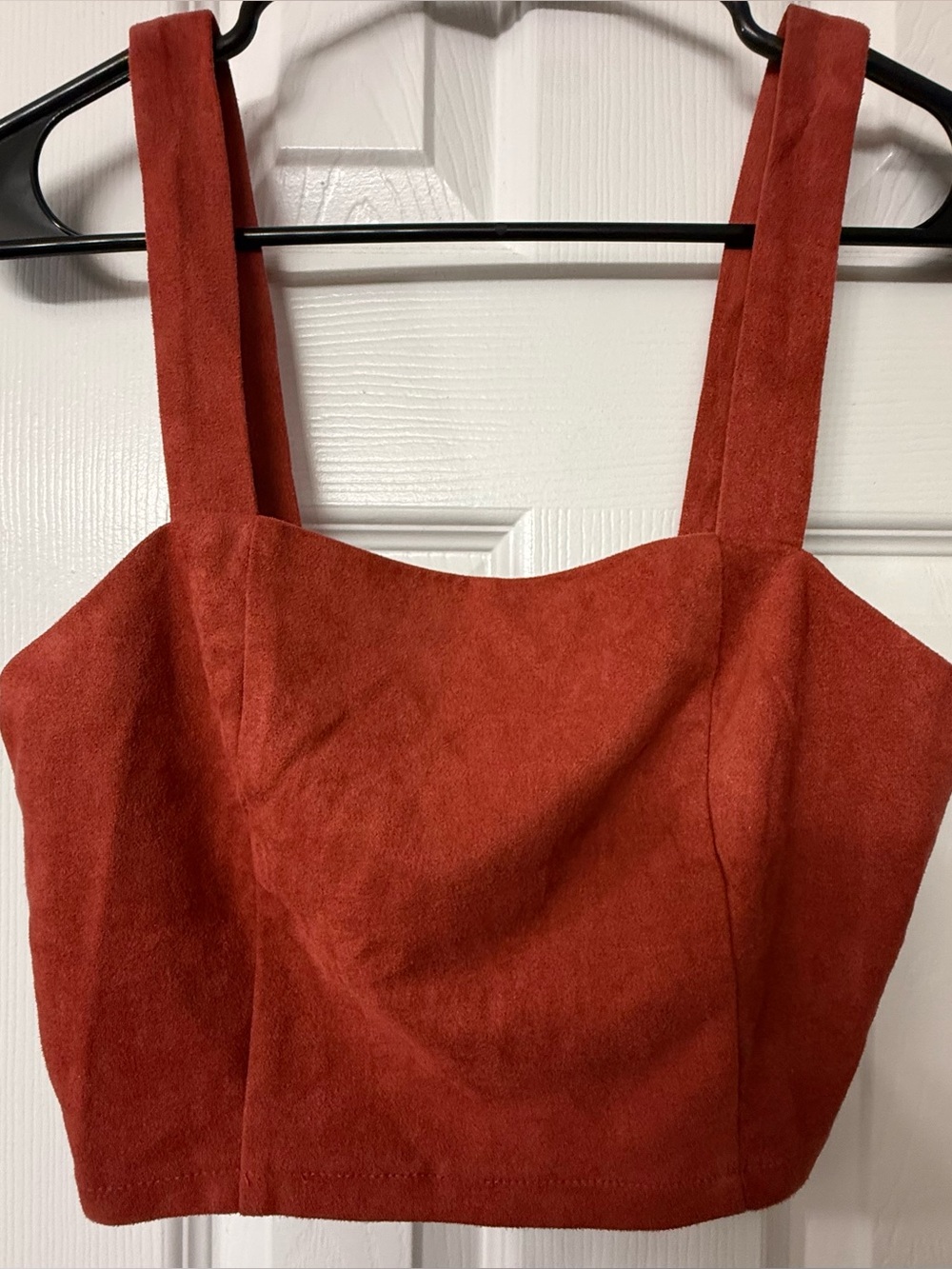 Altar'd State Rust Red Suede-Look Crop Top